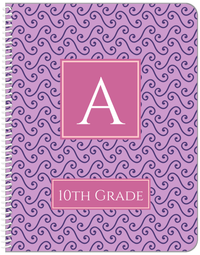 Thumbnail for Personalized Mod III Notebook - Indigo and Lilac - Square Nameplate - Front View