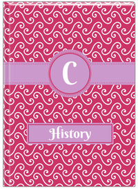 Thumbnail for Personalized Mod III Journal - Pink and White - Circle Ribbon Nameplate - Front View