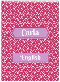 Thumbnail for Personalized Mod III Journal - Pink and White - Decorative Rectangle Nameplate - Front View
