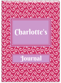 Thumbnail for Personalized Mod III Journal - Pink and White - Rectangle Nameplate - Front View