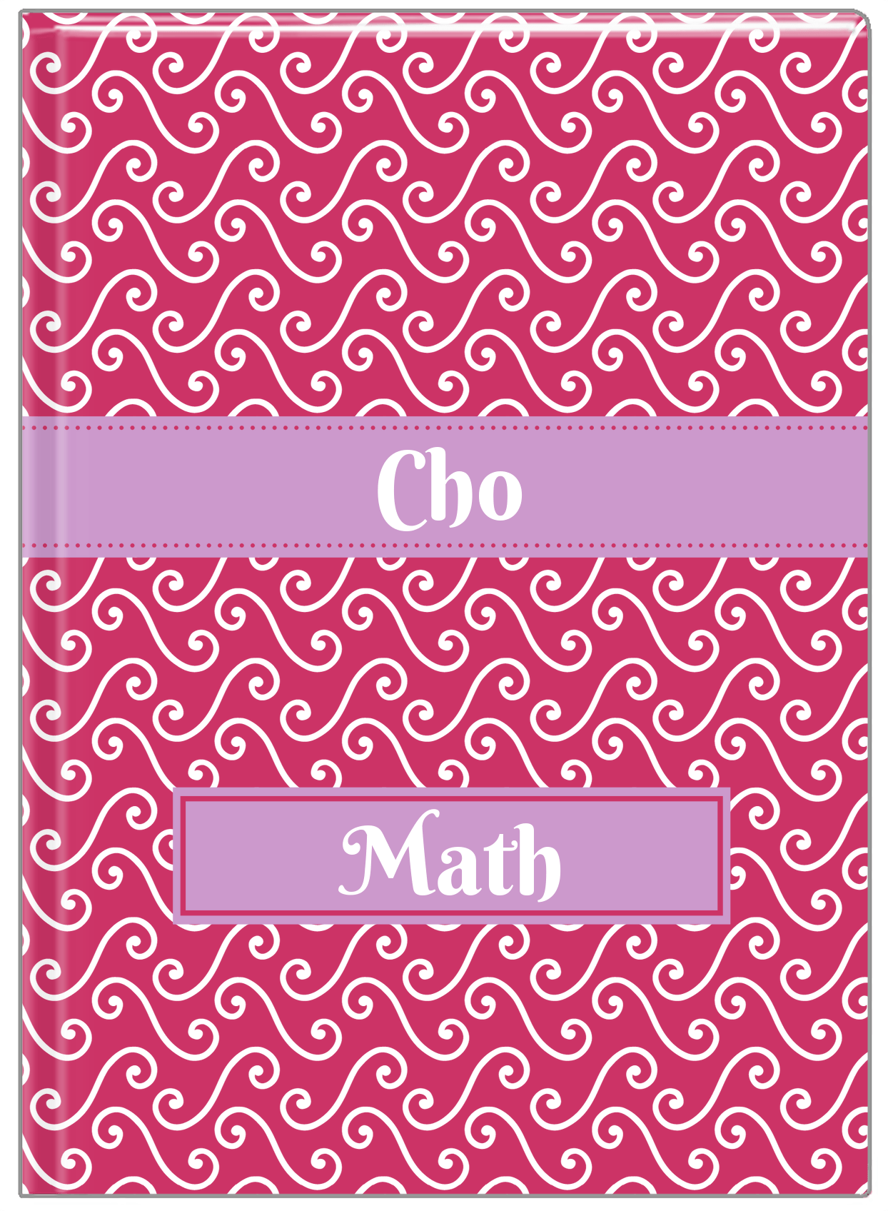 Personalized Mod III Journal - Pink and White - Ribbon Nameplate - Front View