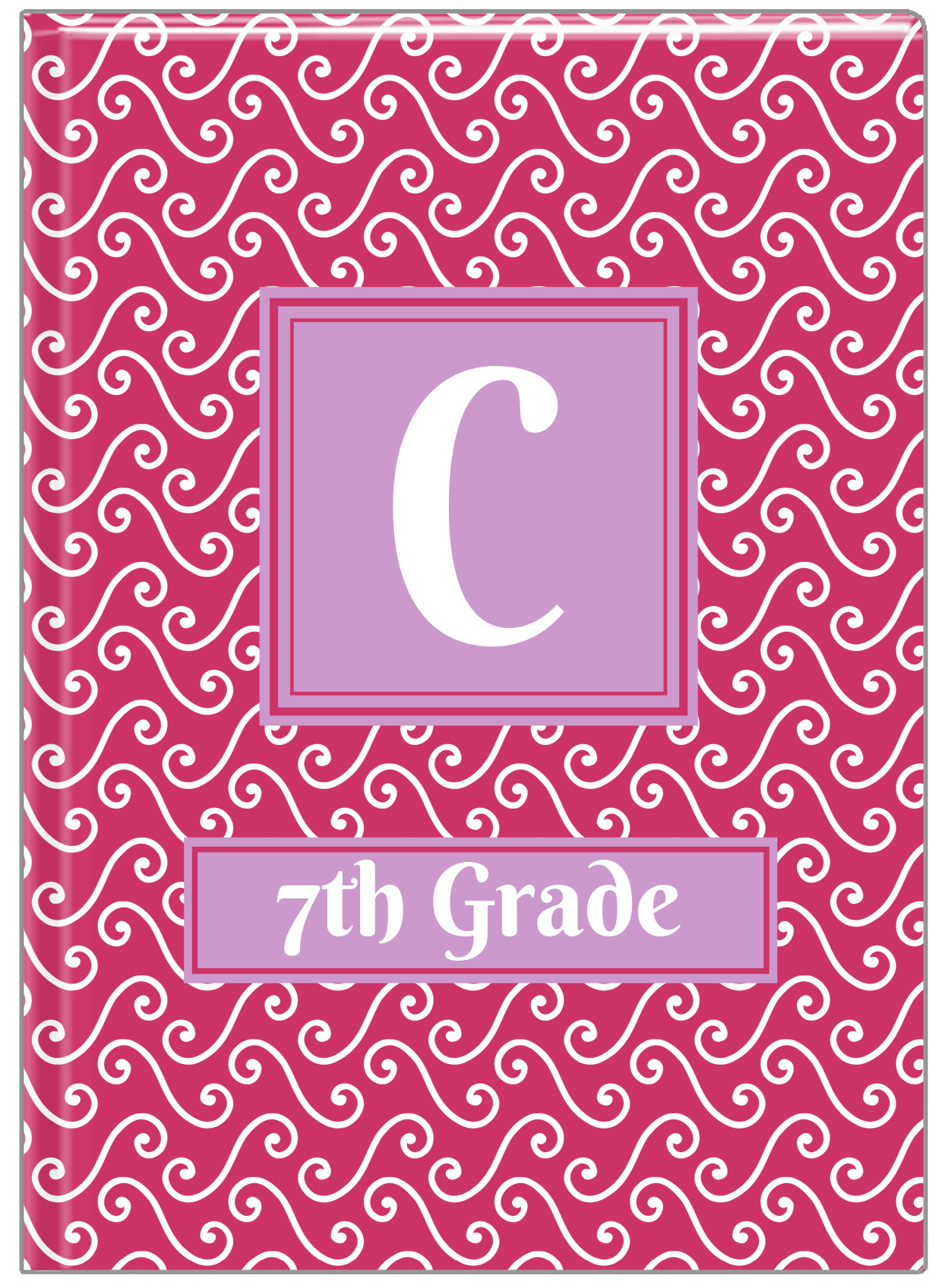 Personalized Mod III Journal - Pink and White - Square Nameplate - Front View