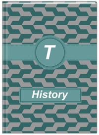 Thumbnail for Personalized Mod II Journal - Teal and Grey - Circle Ribbon Nameplate - Front View