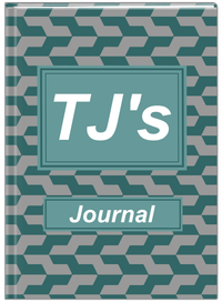 Thumbnail for Personalized Mod II Journal - Teal and Grey - Rectangle Nameplate - Front View