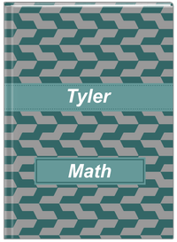 Thumbnail for Personalized Mod II Journal - Teal and Grey - Ribbon Nameplate - Front View