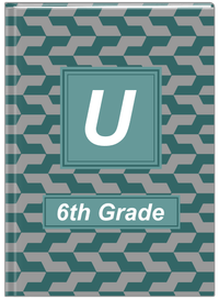 Thumbnail for Personalized Mod II Journal - Teal and Grey - Square Nameplate - Front View