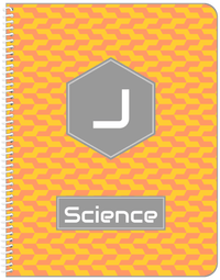 Thumbnail for Personalized Mod II Notebook - Orange and Grey - Hexagon Nameplate - Front View