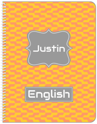 Thumbnail for Personalized Mod II Notebook - Orange and Grey - Fancy Nameplate - Front View