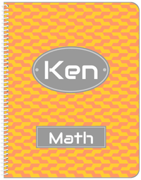 Thumbnail for Personalized Mod II Notebook - Orange and Grey - Oval Nameplate - Front View