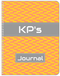 Thumbnail for Personalized Mod II Notebook - Orange and Grey - Ribbon Nameplate - Front View