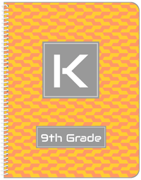 Thumbnail for Personalized Mod II Notebook - Orange and Grey - Square Nameplate - Front View