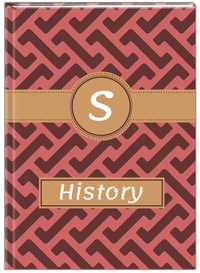 Thumbnail for Personalized Mod I Journal - Red and Brown - Circle Ribbon Nameplate - Front View