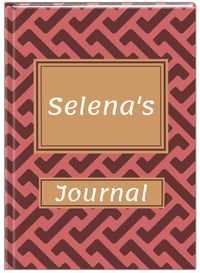 Thumbnail for Personalized Mod I Journal - Red and Brown - Rectangle Nameplate - Front View