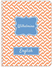 Thumbnail for Personalized Mod I Notebook - Orange and Blue - Fancy Nameplate - Front View