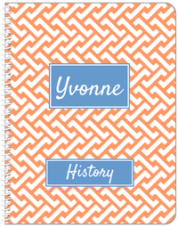 Thumbnail for Personalized Mod I Notebook - Orange and Blue - Rectangle Nameplate - Front View