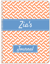 Thumbnail for Personalized Mod I Notebook - Orange and Blue - Ribbon Nameplate - Front View