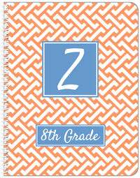 Thumbnail for Personalized Mod I Notebook - Orange and Blue - Square Nameplate - Front View