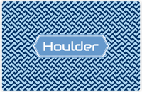 Thumbnail for Personalized Mod Placemat - Navy and Light Blue - Glacier Decorative Rectangle Frame -  View