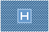 Thumbnail for Personalized Mod Placemat - Navy and Light Blue - Glacier Square Frame -  View