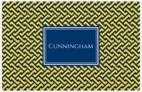 Thumbnail for Personalized Mod Placemat - Navy and Mustard - Navy Rectangle Frame -  View
