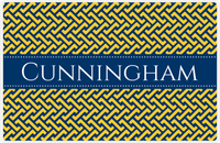 Thumbnail for Personalized Mod Placemat - Navy and Mustard - Navy Ribbon Frame -  View