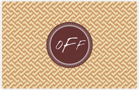 Thumbnail for Personalized Mod Placemat - Light Brown and Champagne - Brown Circle Frame -  View