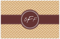 Thumbnail for Personalized Mod Placemat - Light Brown and Champagne - Brown Circle Frame with Ribbon -  View