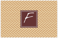 Thumbnail for Personalized Mod Placemat - Light Brown and Champagne - Brown Square Frame -  View
