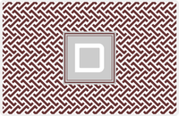 Thumbnail for Personalized Mod Placemat - Brown and White - Light Grey Square Frame -  View
