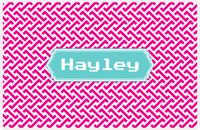 Thumbnail for Personalized Mod Placemat - Hot Pink and White - Viking Blue Decorative Rectangle Frame -  View