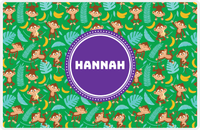 Thumbnail for Personalized Monkeys Placemat II - Banana Pattern - Circle Nameplate -  View