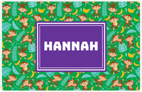 Thumbnail for Personalized Monkeys Placemat II - Banana Pattern - Rectangle Nameplate -  View