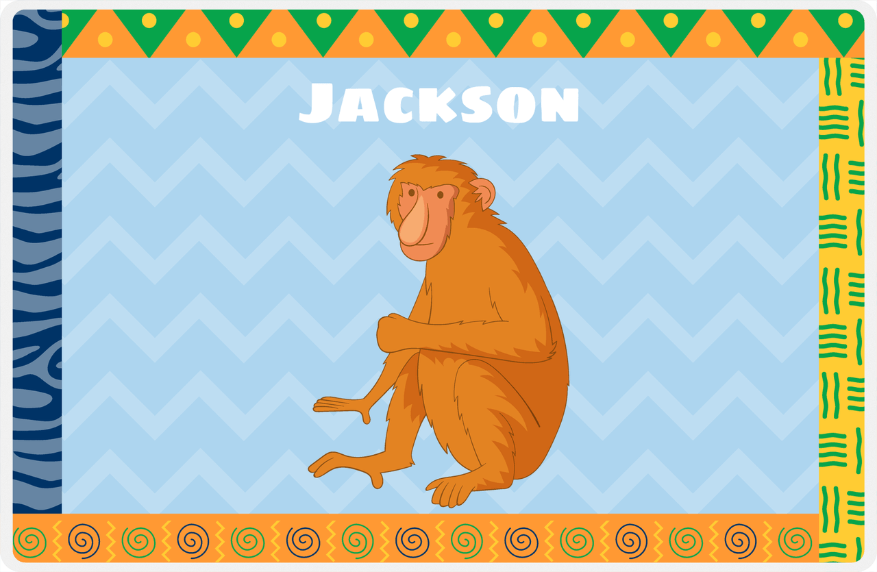 Personalized Monkeys Placemat VI - African Vibes - Monkey II -  View