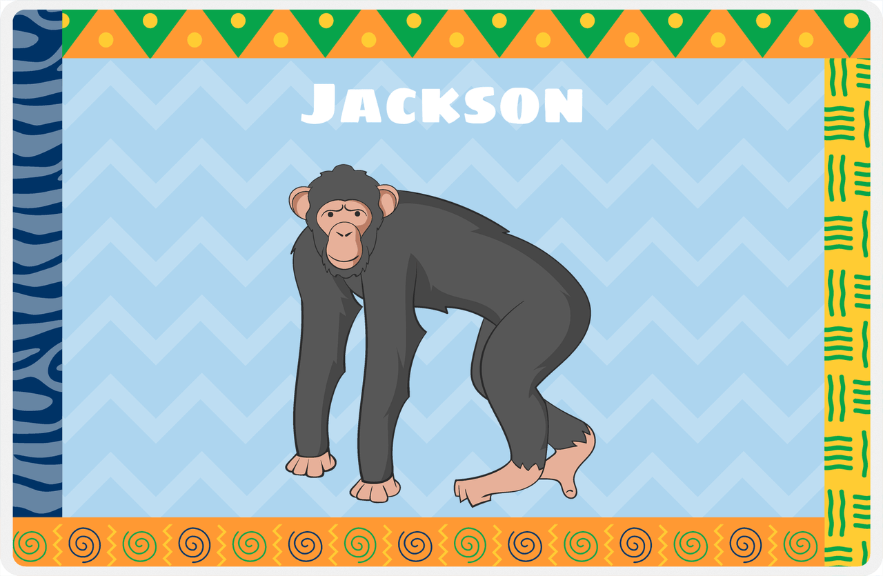 Personalized Monkeys Placemat VI - African Vibes - Monkey III -  View