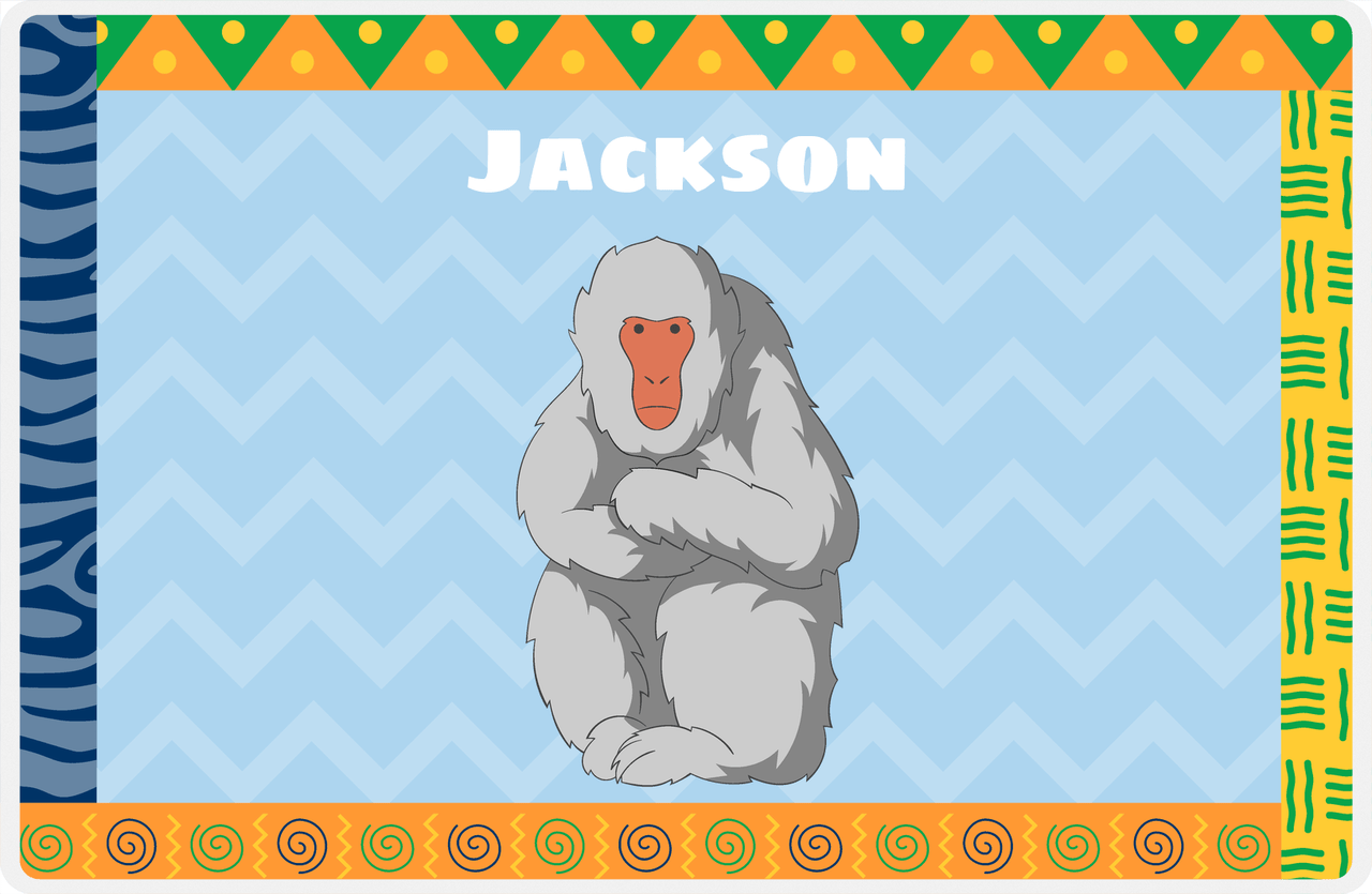 Personalized Monkeys Placemat VI - African Vibes - Monkey V -  View
