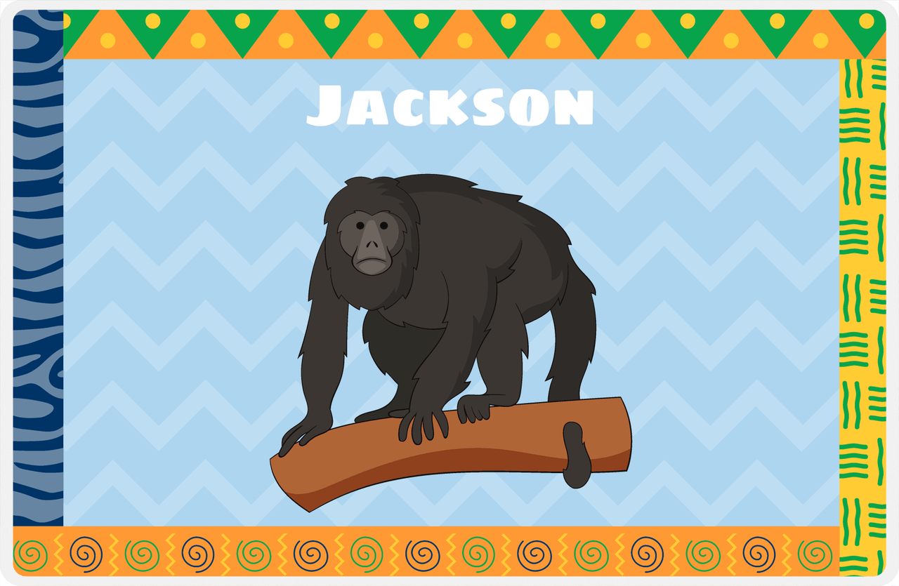 Personalized Monkeys Placemat VI - African Vibes - Monkey VI -  View