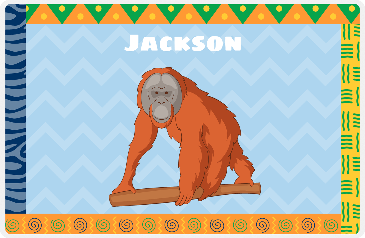 Personalized Monkeys Placemat VI - African Vibes - Monkey VII -  View