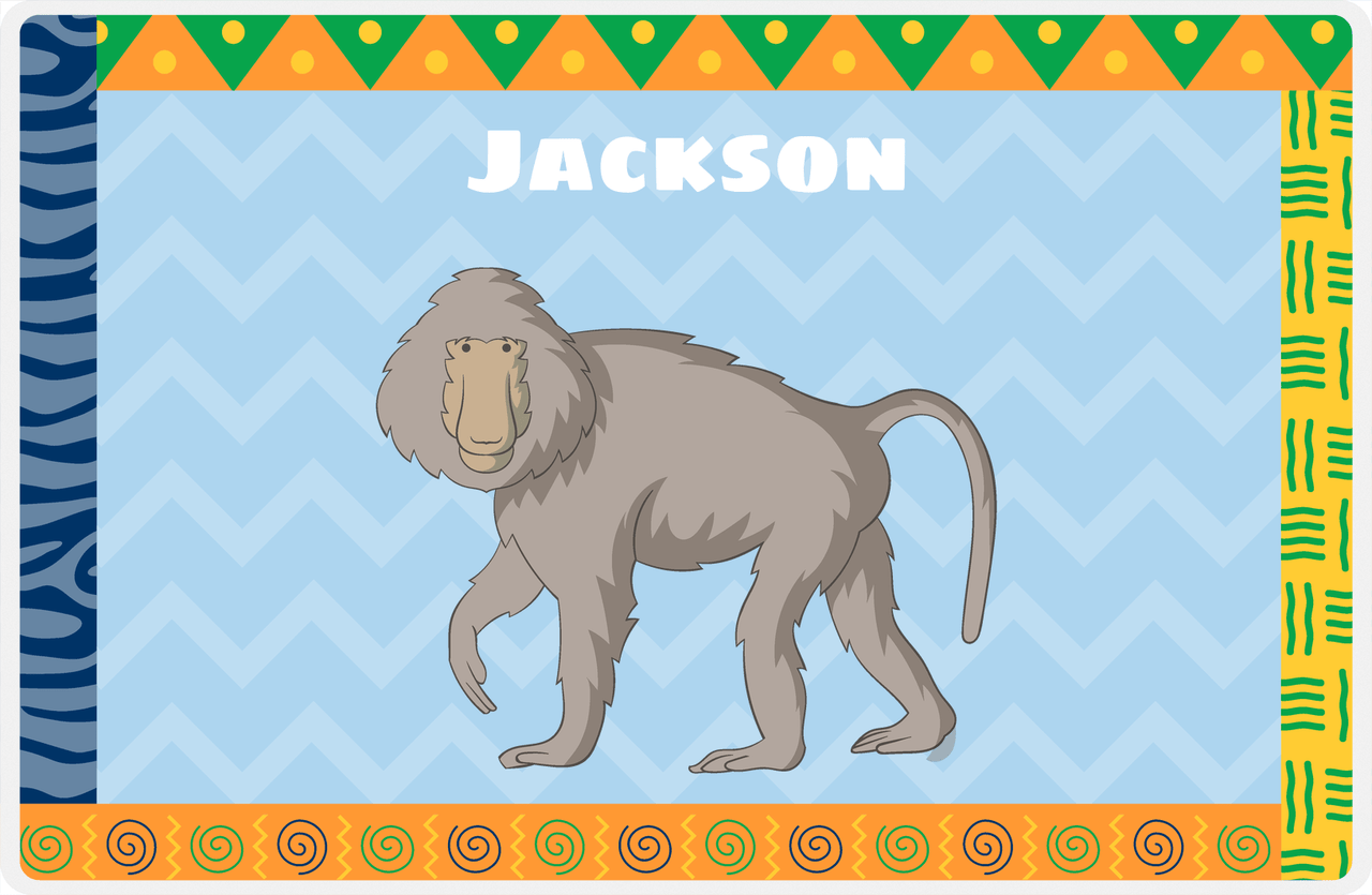 Personalized Monkeys Placemat VI - African Vibes - Monkey VIII -  View