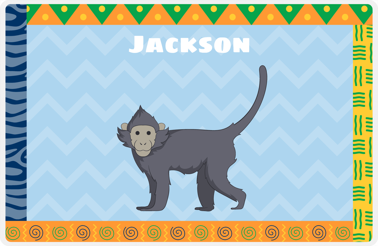 Personalized Monkeys Placemat VI - African Vibes - Monkey IX -  View
