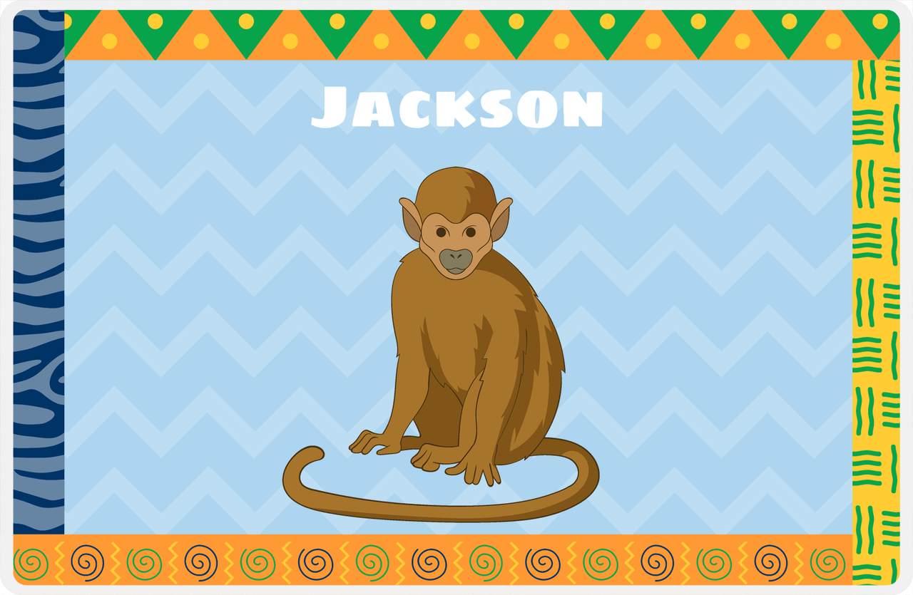 Personalized Monkeys Placemat VI - African Vibes - Monkey X -  View