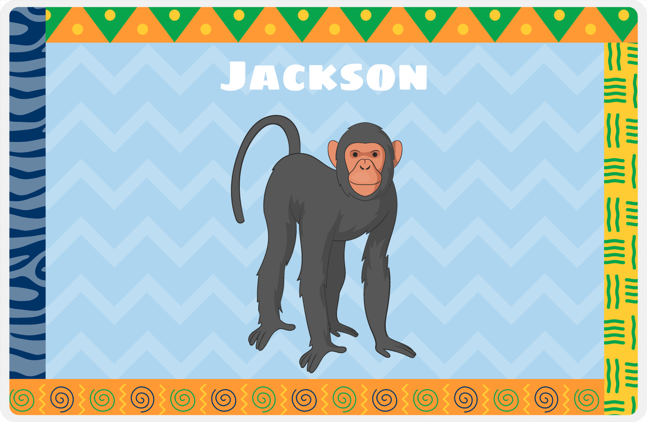 Personalized Monkeys Placemat VI - African Vibes - Monkey XII -  View