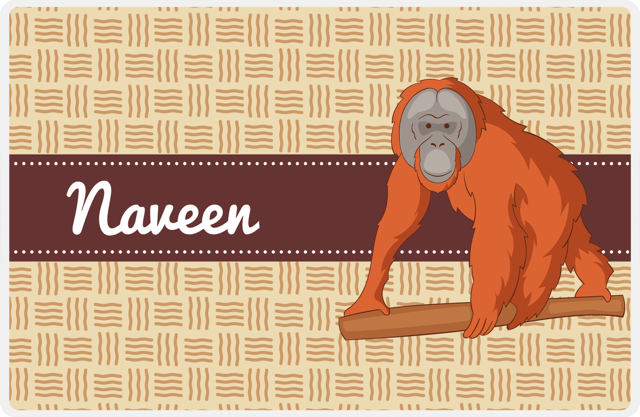 Personalized Monkeys Placemat VII - Primate Ribbon - Monkey VII -  View