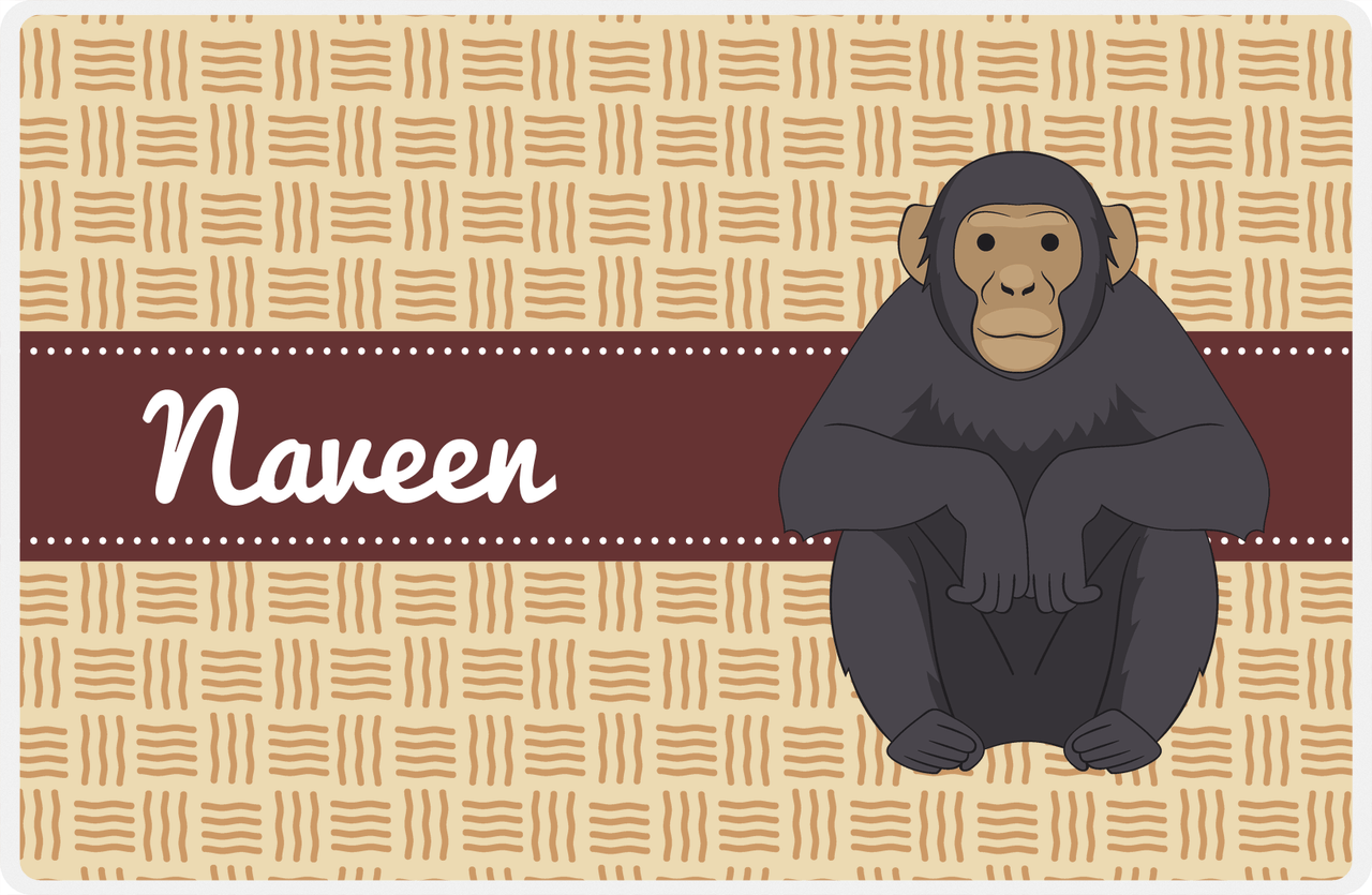 Personalized Monkeys Placemat VII - Primate Ribbon - Monkey XI -  View