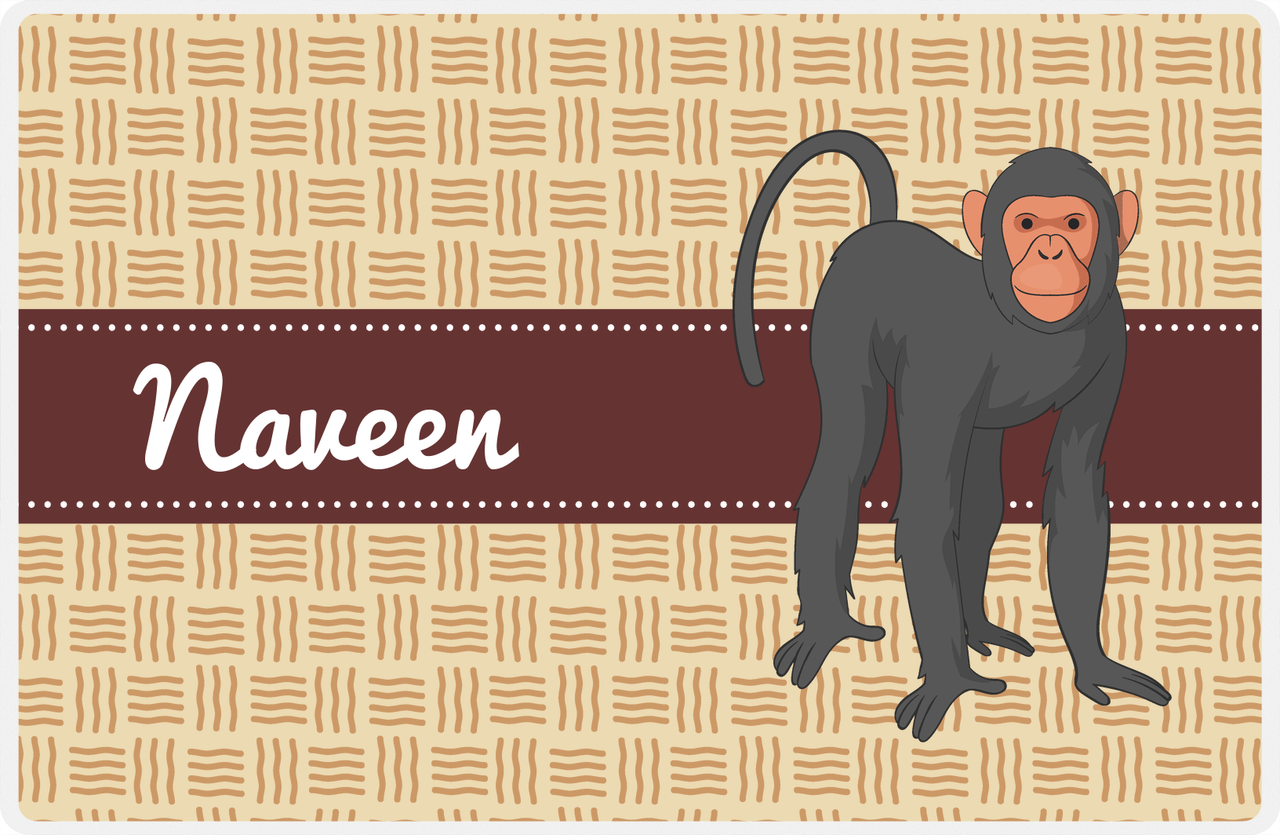 Personalized Monkeys Placemat VII - Primate Ribbon - Monkey XII -  View