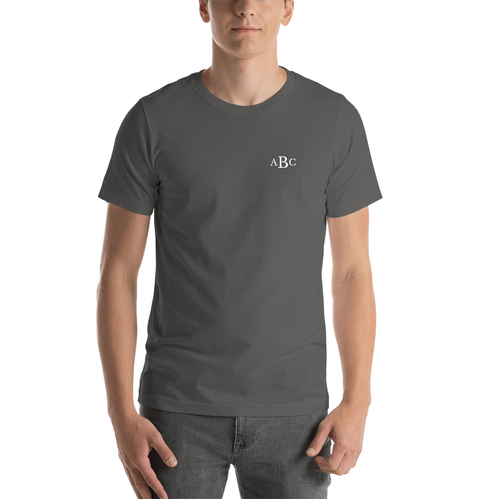 Personalized Monogram Initials T-Shirt - Dark Grey - Shirt View