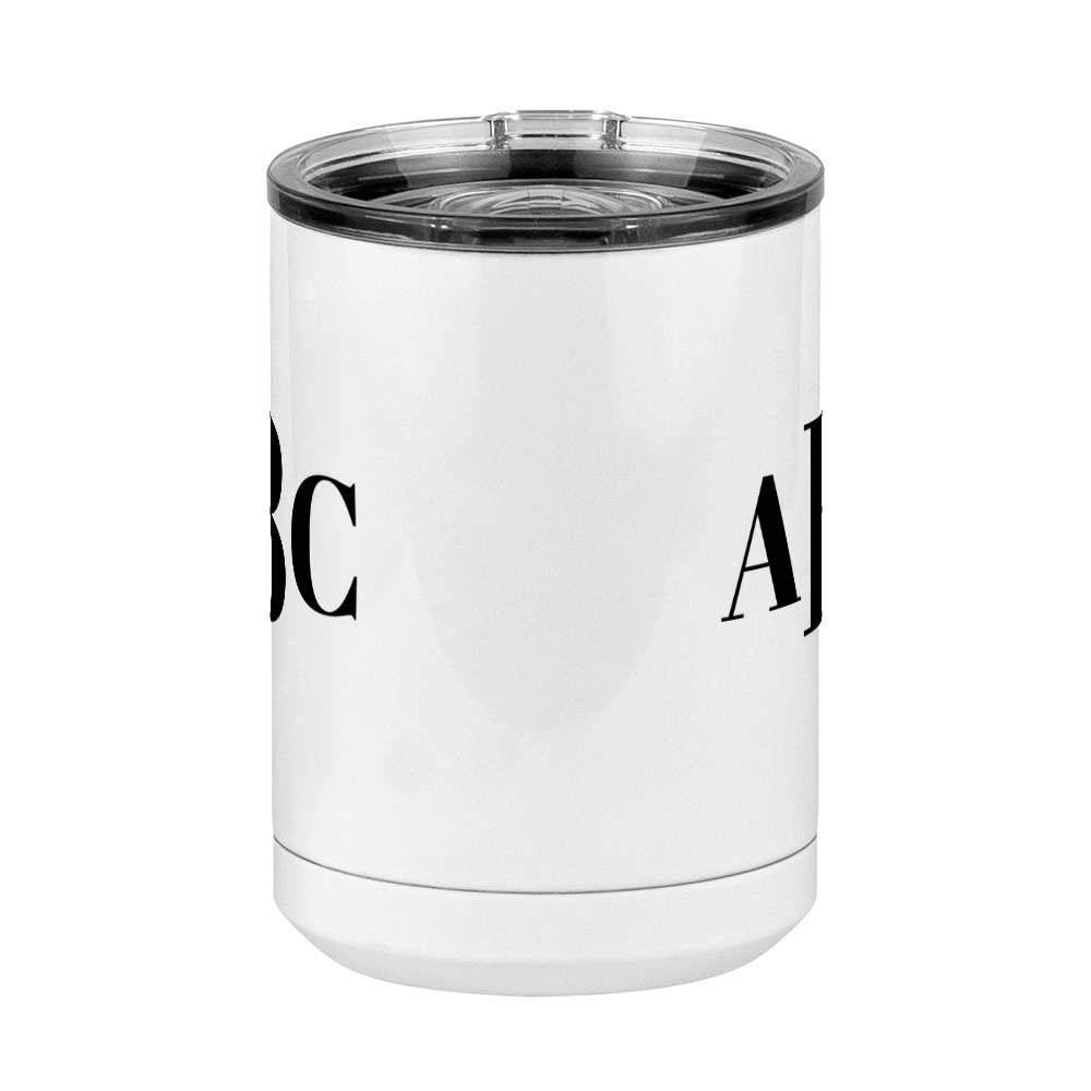 Personalized Monogram Coffee Mug Tumbler with Handle (15 oz) - Front View