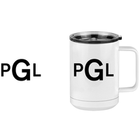 Thumbnail for Personalized Monogram Coffee Mug Tumbler with Handle (15 oz) - Design View