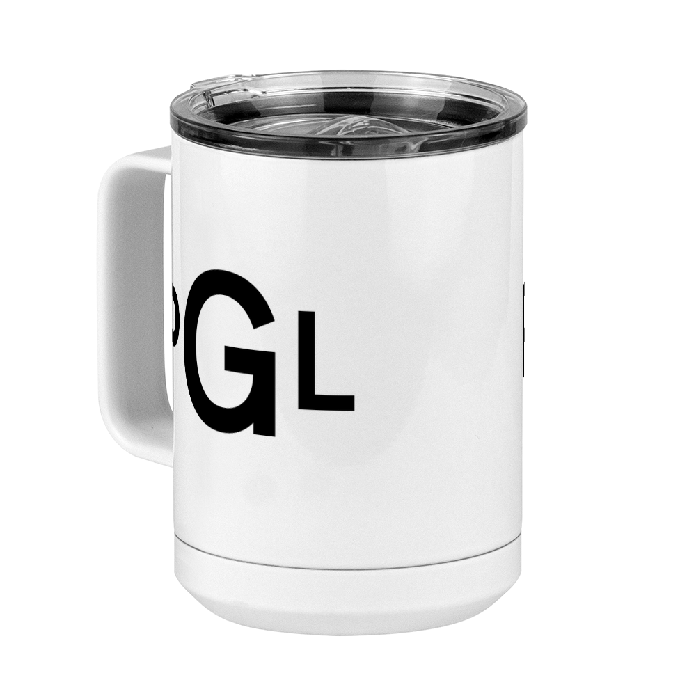 Personalized Monogram Coffee Mug Tumbler with Handle (15 oz) - Front Left View