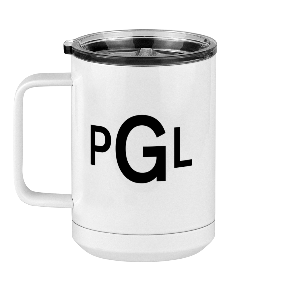 Personalized Monogram Coffee Mug Tumbler with Handle (15 oz) - Left View