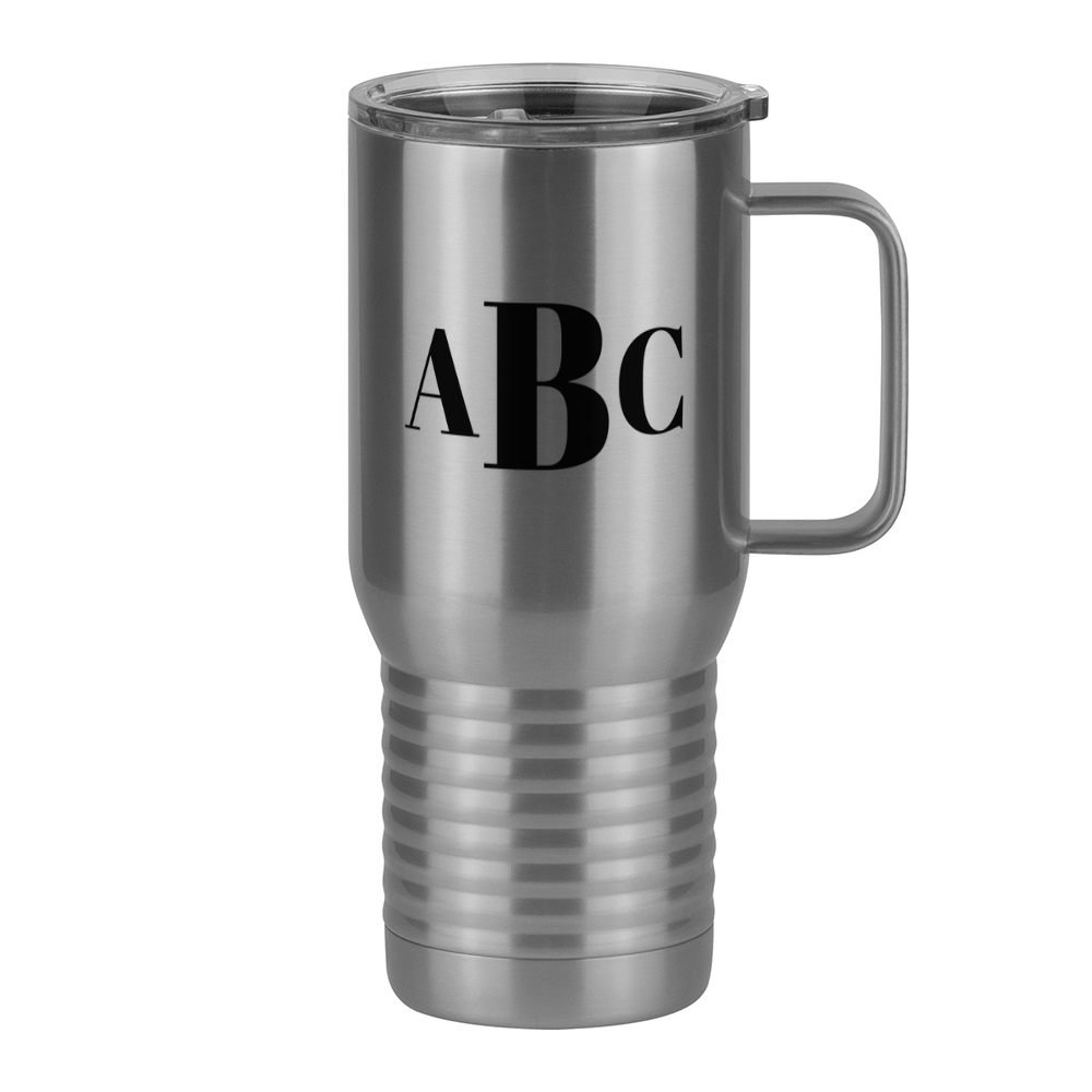 Personalized Monogram Travel Coffee Mug Tumbler with Handle (20 oz) - Right View